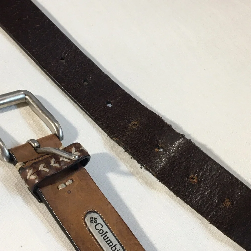 Columbia Arrow Stitch Leather Belt‎ 42